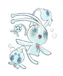  :d animal_focus bubble chirosamu closed_eyes commentary_request highres manaphy no_humans open_mouth phione pokemon pokemon_(creature) simple_background smile white_background 
