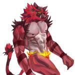  anthro balls barazoku biceps big_muscles body breasts canid canine digital_media_(artwork) felid feline fire flexing fur generation_7_pokemon genitals gunshow hair hi_res incineroar invalid_tag looking_at_viewer male male/male mammal muscular muscular_anthro muscular_male nintendo nipples nsfw nude pecs penis pokemon pokemon_(species) pornography puffer_puff red_body simple_background solo standing video_games 