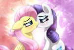  &lt;3 blush cutie_mark duo equid equine female female/female feral fluttershy_(mlp) friendship_is_magic half-closed_eyes hasbro horn joakaha kiss_on_lips kissing mammal my_little_pony narrowed_eyes pegasus rarity_(mlp) unicorn wings 