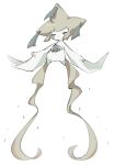  blurry bright_pupils closed_eyes closed_mouth full_body grey_eyes jirachi no_humans oimo_kenpi pokemon pokemon_(creature) simple_background solo sparkle third_eye_on_chest white_background white_pupils 