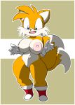  anthro areola big_breasts blue_eyes breasts canid canine clothing crossgender erisrenatus female footwear footwear_only fox fur genitals gloves gloves_only handwear handwear_only hi_res humanoid mammal miles_prower mostly_nude nude pinup pose pussy sega shoes shoes_on shoes_only simple_background solo sonic_the_hedgehog_(series) standing surprise surprised_expression thick_thighs video_games white_background white_body white_fur wide_hips yellow_background yellow_body yellow_fur 