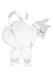  2022 animal_crossing ankha_(animal_crossing) anthro anus bent_over big_butt butt domestic_cat felid feline felis female genitals greyscale hi_res looking_at_viewer looking_back looking_back_at_viewer mammal markings monochrome narrowed_eyes nintendo nude nude_anthro nude_female presenting presenting_hindquarters pussy solo striped_markings striped_tail stripes tail_markings video_games xu53r 