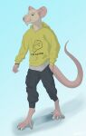  absurd_res clothing hi_res hoodie joerat male mammal murid murine piercing rat rodent sfw solo topwear walking 