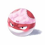  black_eyes blush commentary_request full_body furrowed_brow highres kkkotora looking_at_viewer no_humans panties pink_panties pokemon pokemon_(creature) solo underwear voltorb white_background 