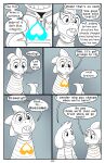  absolutedream absurd_res asriel_dreemurr bone border comic digital_media_(artwork) english_text group hi_res humanoid monochrome monster_kid sans_(undertale) skeleton text trio undertale undertale_(series) video_games white_border 