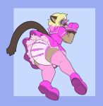  anthro brown_body brown_fur clothing diaper domestic_cat dress felid feline felis female fur hi_res legwear mammal myoti peach_(bombassmommy) restraints siamese solo thigh_highs 