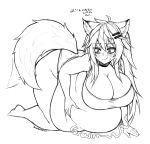  animal_humanoid arknights belly big_belly big_breasts big_butt blush bodily_fluids breasts butt cakecatboy canid canid_humanoid canine canine_humanoid dialogue female hand_on_stomach hi_res huge_breasts humanoid hypergryph lappland_(arknights) mammal mammal_humanoid monochrome obese obese_female obese_humanoid overweight overweight_female overweight_humanoid signature simple_background smile solo studio_montagne sweat text thick_thighs video_games wolf_humanoid 