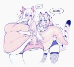 animal_humanoid belly big_belly big_breasts big_butt blush breasts butt cakecatboy dialogue dragon dragon_humanoid duo felid felid_humanoid female freya_(cowszers) hi_res holding_tail huge_breasts huge_tail huge_thighs humanoid kiera_(cowszers) mammal mammal_humanoid obese obese_female obese_humanoid overweight overweight_female overweight_humanoid pantherine pantherine_humanoid question_mark simple_background smile sound_effects speech_bubble standing text thick_thighs tiger_humanoid wide_hips 