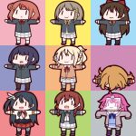  2020 6+girls ahoge asaka_karin black_hair black_socks black_thighhighs blonde_hair blue_hair bow braid brown_footwear brown_hair brown_thighhighs cardigan chibi closed_mouth covered_face emma_verde flat_color flower green_bow grey_hair grey_socks hair_bun hair_flower hair_ornament hair_ribbon hairclip happy highres konoe_kanata long_hair long_sleeves love_live! love_live!_nijigasaki_high_school_idol_club lying miyashita_ai multicolored_hair multiple_girls multiple_views nakasu_kasumi open_mouth orange_cardigan ousaka_shizuku paper pink_hair ponytail purple_footwear red_bow red_ribbon ribbon school_uniform seion serious short_hair simple_background skirt sleeping smile socks standing t-pose tennouji_rina thighhighs twin_braids uehara_ayumu white_socks yellow_bow yuuki_setsuna_(love_live!) |_| 