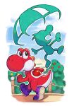  2boys alternate_color animal blue_sky cloud game_&amp;_watch hungry_clicker looking_at_another looking_to_the_side mario_(series) mr._game_&amp;_watch multiple_boys parachute saddle sky super_mario_world_2:_yoshi&#039;s_island super_smash_bros. walking yoshi 