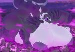  anthro areola beepunz big_breasts big_butt black_body breasts butt dragon female growth hi_res huge_breasts huge_butt huge_thighs hyper hyper_breasts hyper_butt macro nipples purple_eyes solo thick_thighs 