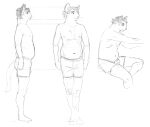  anthro belly briefs cettus clothed clothing domestic_cat felid feline felis male mammal natan_osorio_suarez pudgy_belly sitting sketch slightly_chubby solo standing topless underwear 