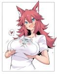  animal_humanoid blue_eyes breasts canid canid_humanoid canine canine_humanoid clothed clothing female fox_humanoid hair hi_res humanoid inner_ear_fluff mammal mammal_humanoid open_mouth philo_(shiboritoranaide_onna_shounin-san) red_hair reverse_frog shiboritoranaide_onna_shounin-san shirt solo topwear tuft 