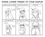  anthro blush bodily_fluids clothing comic confession covering covering_mouth deadmimicked dialogue duo eyes_closed female first_person_view hair holding_object hoodie intimate lagomorph leporid mammal monochrome rabbit rabbit_ears romantic scut_tail short_tail surprised_expression tears topwear wide_eyed 