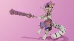  action_pose angry anthro claws claws_out clothing cosplay cosplaying_as_character costume domestic_cat eyewear felid feline felis female fynnley fynnley_(character) genshin_impact glasses hi_res mammal mihoyo mixed_breed pose savannah_cat solo swinging_weapon video_games weapon 