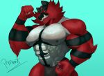  abs anthro clothing fangs felid feline fur generation_7_pokemon incineroar male mammal muscular muscular_anthro muscular_male nintendo nipples pecs pinumontbalou pokemon pokemon_(species) solo striped_body striped_fur stripes underwear vein veiny_muscles video_games 