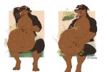  ambiguous_species anthro breath burping burping_up_clothing canid canine canis clothing digestion digestion_noises domestic_dog dominant dominant_male duo eyes_closed hat headgear headwear itskorrie looking_pleasured male male/male mammal mastiff molosser muscular muscular_male panting rottweiler rumbling_stomach same_size_vore thick_thighs tongue tongue_out underwear vore 