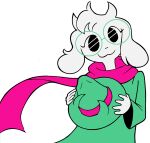  :3 anthro bovid caprine clothed clothing deltarune eyewear fur glasses goat hat headgear headwear hi_res horn looking_at_viewer male mammal ralsei scarf simple_background snootydiaries solo undertale_(series) video_games white_background white_body white_fur 