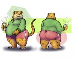  3_toes 4_fingers anthro benjamin_clawhauser beverage brown_nose cheetah claws clothing coffee digital_media_(artwork) disney feet felid feline fingers fur holding_object male mammal overweight overweight_anthro overweight_male simon_well smile spots spotted_body spotted_fur teeth toe_claws toes whiskers yellow_body yellow_fur zootopia 