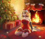  anthro calico_cat christmas domestic_cat felid feline felis female holidays honeyblossom mammal mottled piebald qaieri sage sage(honeyblossom solo yule yuletide 