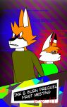  angry anthro ath_comics bodily_fluids burn_(ink_&amp;_burn) canid canine canis colored cover cover_art cover_page defending dragon duo female fox hi_res hybrid ink_(ink_&amp;_burn) male mammal maned_wolf sad tears text thoughts wolf 