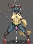  abandonment anthro arms_tied bdsm big_breasts blindfold bodily_fluids bondage bound breasts chain chained_up collar curvy_figure dildo female generation_4_pokemon genital_fluids genitals hands_above_head hi_res hlebushekuwu hourglass_figure legs_tied lucario mega_evolution mega_lucario nameless_lucario nintendo nipples one-bar_prison penetration pokemon pokemon_(species) prisoner pussy pussy_juice sex_slave sex_toy slave small_waist solo spread_legs spreading sweat thick_thighs tongue tongue_out vaginal vaginal_penetration video_games 