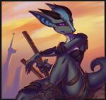  anthro female hi_res kobold melee_weapon prisma6 solo sword tail weapon 