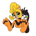  activision anthro barefoot blush breasts coco_bandicoot crash_bandicoot_(series) crash_team_racing_(series) crash_team_racing_nitro-fueled duo entwined_toes feet female female/female foot_fetish foot_focus foot_play footsie fur genitals mepwep nude pussy smile video_games yaya_panda 