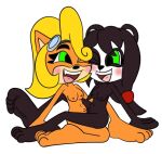  activision anthro blush breasts coco_bandicoot crash_bandicoot_(series) duo female female/female genitals looking_at_another low_res mepwep nipples one_eye_closed pussy smile video_games wink yaya_panda 