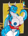  absurd_res anthro big_breasts breasts butt clothed clothing dragon female genitals gozso-alako hi_res miranda_(gozso) pussy scalie smile solo 