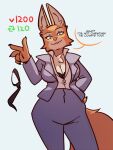  2022 anthro big_breasts breasts canid canine canis card cheek_tuft cleavage clothed clothing dialogue diane_foxington dreamworks facial_tuft female fox fur hi_res hyattlen looking_at_viewer mammal necktie orange_body orange_fur playing_card poker_cards smile solo suit text the_bad_guys topwear tuft undressing 