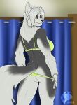 2022 5_fingers anthro athletic athletic_anthro athletic_female black_nose bra breasts butt canid canine canis claws clothed clothing digital_media_(artwork) domestic_dog female finger_claws fingers flat_colors fur ghostwolf great_pyr&eacute;n&eacute;es grey_body grey_fur hair humanoid_hands hybrid jennifer_lobo livestock_guardian_dog looking_at_viewer looking_back looking_back_at_viewer mammal mature_anthro mature_female molosser mountain_dog multicolored_body multicolored_fur panties pastoral_dog rear_view shakattax signature solo standing two_tone_body two_tone_fur underwear undressing white_body white_fur white_hair wolf wolfdog 