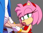  1boy 1girl amy_rose animated animated_gif bestiality dress fellatio female furry gloves green_eyes hairband oral penis red_dress saliva sonic_the_hedgehog uncensored white_gloves 