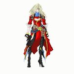  blonde_hair dfo dungeon_and_fighter dungeon_fighter_online female_gunner female_gunner_(dungeon_and_fighter) gloves gun gunner gunner_(dungeon_and_fighter) redesign scarf weapon 