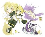  2boys banana blush fall food fruit kagamine_len kamui_gakupo lowres multiple_boys ponytail tears vocaloid 