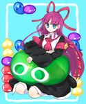  blue_eyes feli kneeling madou_monogatari purple_hair puyopuyo 