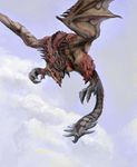  capcom cloud clouds dragon flight flying highres mh monster monster_hunter rathalos sky wings wyvern 