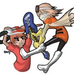  bass_guitar battle crossover drawfag flcl goggles guitar haruhara_haruko instrument scott_pilgrim scott_pilgrim_(series) shirt t-shirt tshirt 