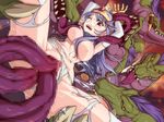  artist_request bestiality blue_hair chunsoft dragon_quest dragon_quest_iii enix glasses monster red_eyes sage_(dq3) tentacle torn_clothes vaginal wince wink 