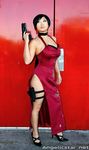  ada_wong asian breasts cleavage cosplay gun high_heels large_breasts photo resident_evil shoes weapon yaya_han 
