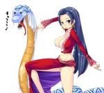 1girl amazon amazon_lily boa_hancock breasts cleavage female long_hair one_piece panties pitbull salome_(one_piece) simple_background snake underwear 