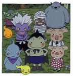  bizarre black_hair comedy cowa! creature dark_skin fishman frog funny green_skin hitodama lowres mummy pig purple_skin silver_hair toriyama_akira vampire werewolf wierd 