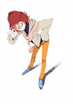  adjusting_glasses alternate_costume flcl glasses haruhara_haruko leaning_forward 