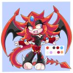  anthro blue_eyes cinder_(watchful) clothed clothing digital_media_(artwork) dragon duel_monster fan_character female female_focus florynnrosee hi_res model_sheet open_mouth red_body scalie sega slifer_the_sky_dragon smile solo solo_focus sonic_the_hedgehog_(series) wide_hips wings yu-gi-oh! 