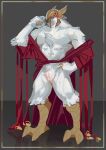  absurd_res anthro avian azir_(lol) bathrobe bird blush clothing half_naked hi_res humanoid league_of_legends male muscular muscular_male omochi_kuitai pecs riot_games robe solo video_games 