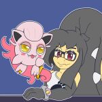  absurd_res anthro bracelet digit_ring duo eyewear female feral generation_3_pokemon glasses hi_res humanoid jewelry looking_at_viewer male mawile mhicky93 mhicky_(mhicky93) nintendo pokemon pokemon_(species) ring scream_tail smug tiva_(mhicky93) toe_ring tongue tongue_out video_games 