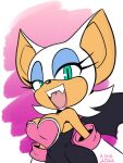  anthro big_breasts breasts chiropteran cleavage clothed clothing fangs female green_eyes hi_res looking_at_viewer mammal rongs1234 rouge_the_bat sega solo sonic_the_hedgehog_(series) 