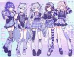  1other 25-ji_miku 25-ji_night_code_de._(project_sekai) :p akiyama_mizuki androgynous angel_wings_backpack asahina_mafuyu backpack bag bangs bare_shoulders belt black_corset black_footwear black_handbag blue_eyes blush bow brown_eyes brown_hair cat_ear_headphones closed_mouth collar corset crop_top cropped_jacket dress elbow_gloves fingerless_gloves fishnets garter_belt gloves grey_hair hair_between_eyes hair_bow hair_ornament hair_ribbon hairclip handbag hatsune_miku headphones heart_belt heart_handbag heterochromia high_ponytail highres kneehighs long_hair long_shirt long_sleeves looking_at_viewer multiple_girls pink_eyes pink_hair pleated_skirt ponytail project_sekai purple_eyes purple_hair ribbon shinonome_ena shirt short_hair side_ponytail single_thighhigh skirt smile socks socks_over_fishnets striped striped_gloves striped_thighhighs thighhighs tongue tongue_out turtleneck_crop_top twintails very_long_hair waka_(wk4444) white_hair yoisaki_kanade 