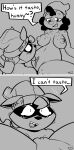  2022 2koma absurd_res accessory anthro anthro_on_anthro beanie big_breasts big_nipples blush bodily_fluids breasts chameleon clitoris clothing comic curled_hair dialogue drooping_ears english_text facial_markings felino female floppy_ears freckles genitals greyscale hair hair_accessory hairband hat hat_only head_markings headgear headgear_only headwear headwear_only hi_res humor japanese_text kimmy_(felino) lizard male male/female mammal markings mask_(marking) monochrome mostly_nude motion_lines nipples ponytail procyonid pussy raccoon reptile scales scalie sharp_teeth smile smirk speech_bubble spots spotted_body spotted_scales spread_legs spreading tears teeth text text_on_clothing text_on_hat text_on_headwear tongue tongue_out trick_(tricktrashing) 