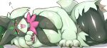  2022 3_fingers anthro areola areola_slip big_breasts blush breasts claws cute_fangs digital_media_(artwork) felid feline female female_anthro finger_claws fingers fur generation_9_pokemon hi_res kemono looking_at_viewer lying mammal meowscarada nintendo nipple_outline nude on_side open_mouth pawpads paws pink_eyes pink_nose pokemon pokemon_(species) solo tanaka_kusao tongue video_games 